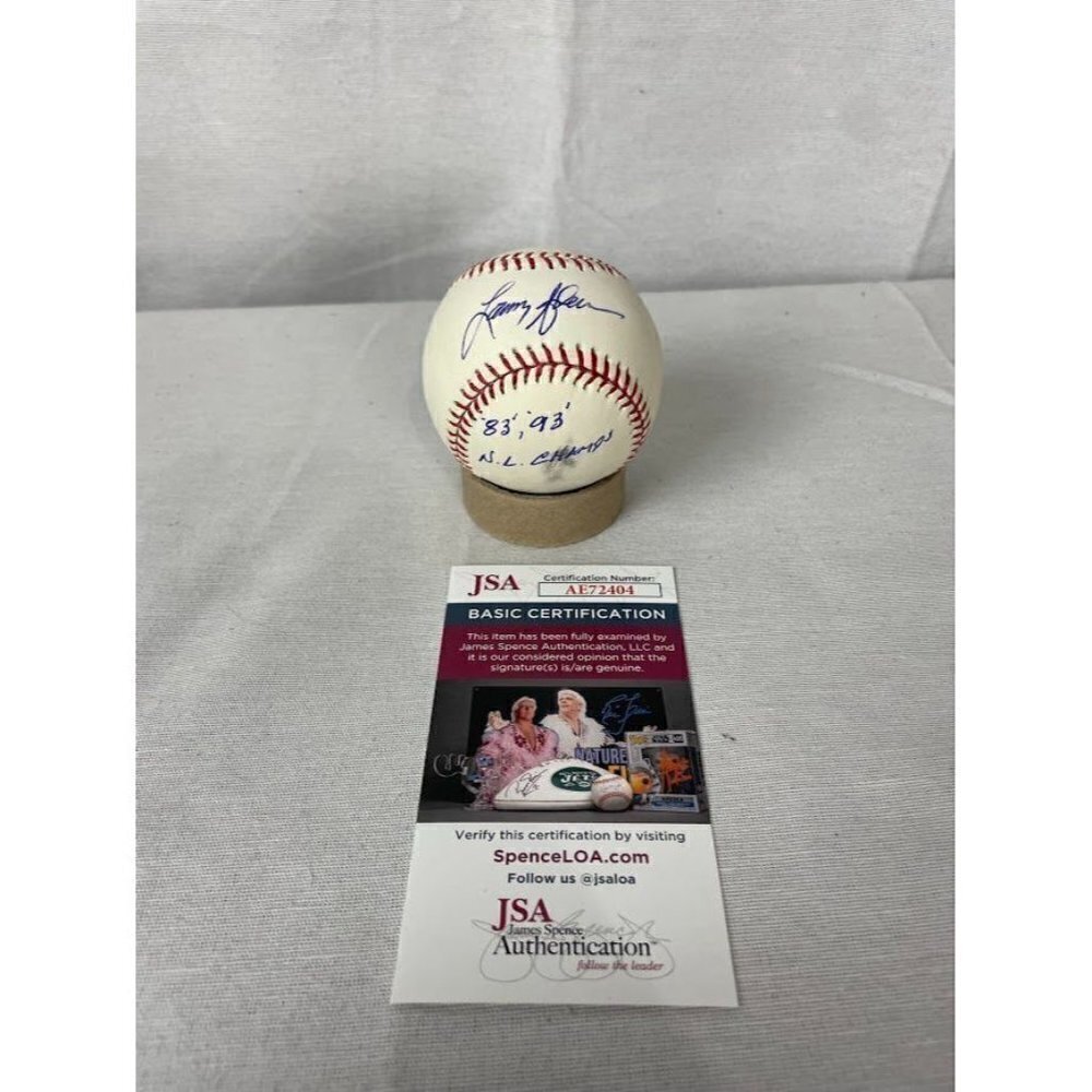 Larry Anderson signed 83',93' NL Champs autographed OMLB Baseball JSA